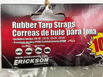 Erickson 06610 Multiple Length EPDM Rubber Tarp Straps, (Pack Of 10)