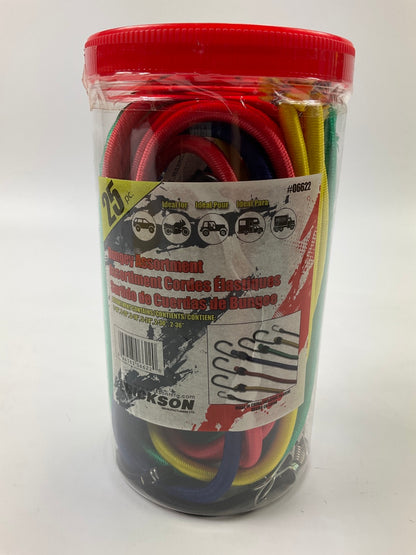 Erickson 06622 Multiple Length Bungey Cord Assortment Jar, 10''-36'', 25 Piece