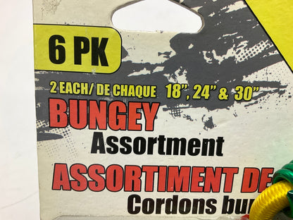 Erickson 06659 Power Pull Bungey Cord Pack, 2 Of Each Size (18'', 24'', 30'')
