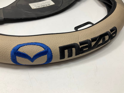 ET SWC-MAZDA-TA Steering Wheel Cover W/ Mazda Logo, Tan Color, Up To 15'' Diam.