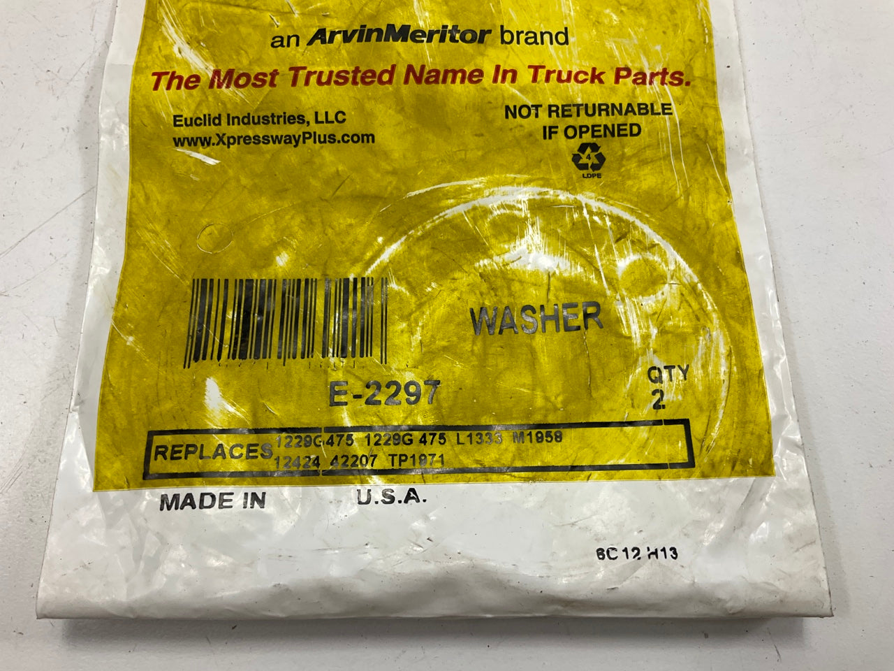 Euclid E-2297 1-17/32'' X 3/16'' Steer Axle Spindle Lock Washers, PAIR