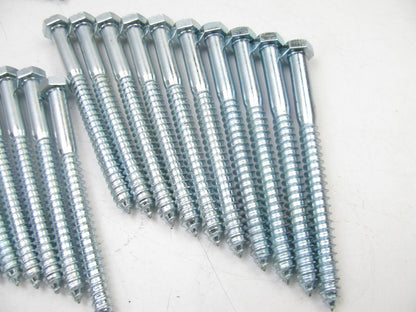 (x100)  Everbilt 1/2 In. X 6 In. Zinc-Plated Hex-Head Lag Screw