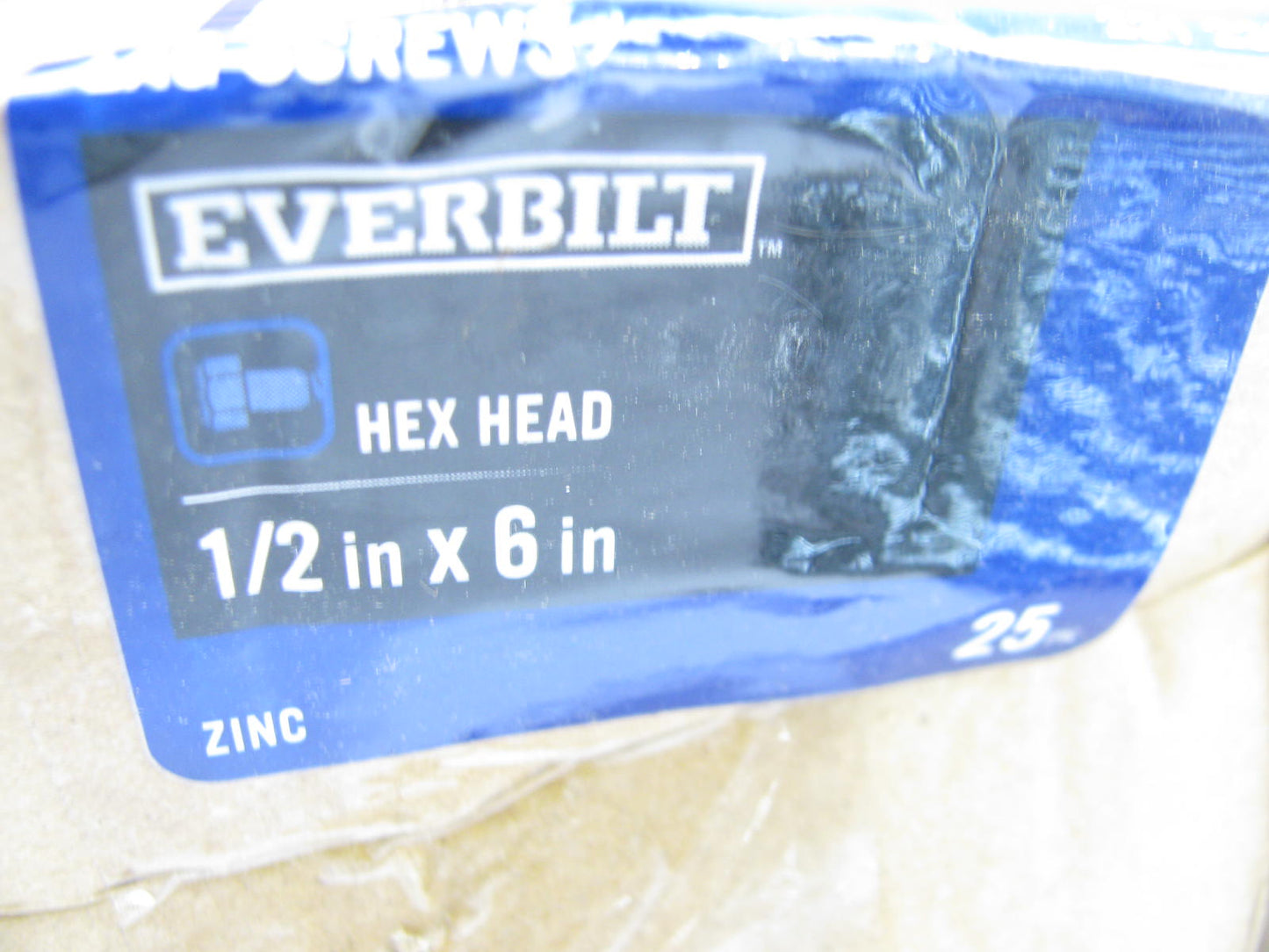(x100)  Everbilt 1/2 In. X 6 In. Zinc-Plated Hex-Head Lag Screw