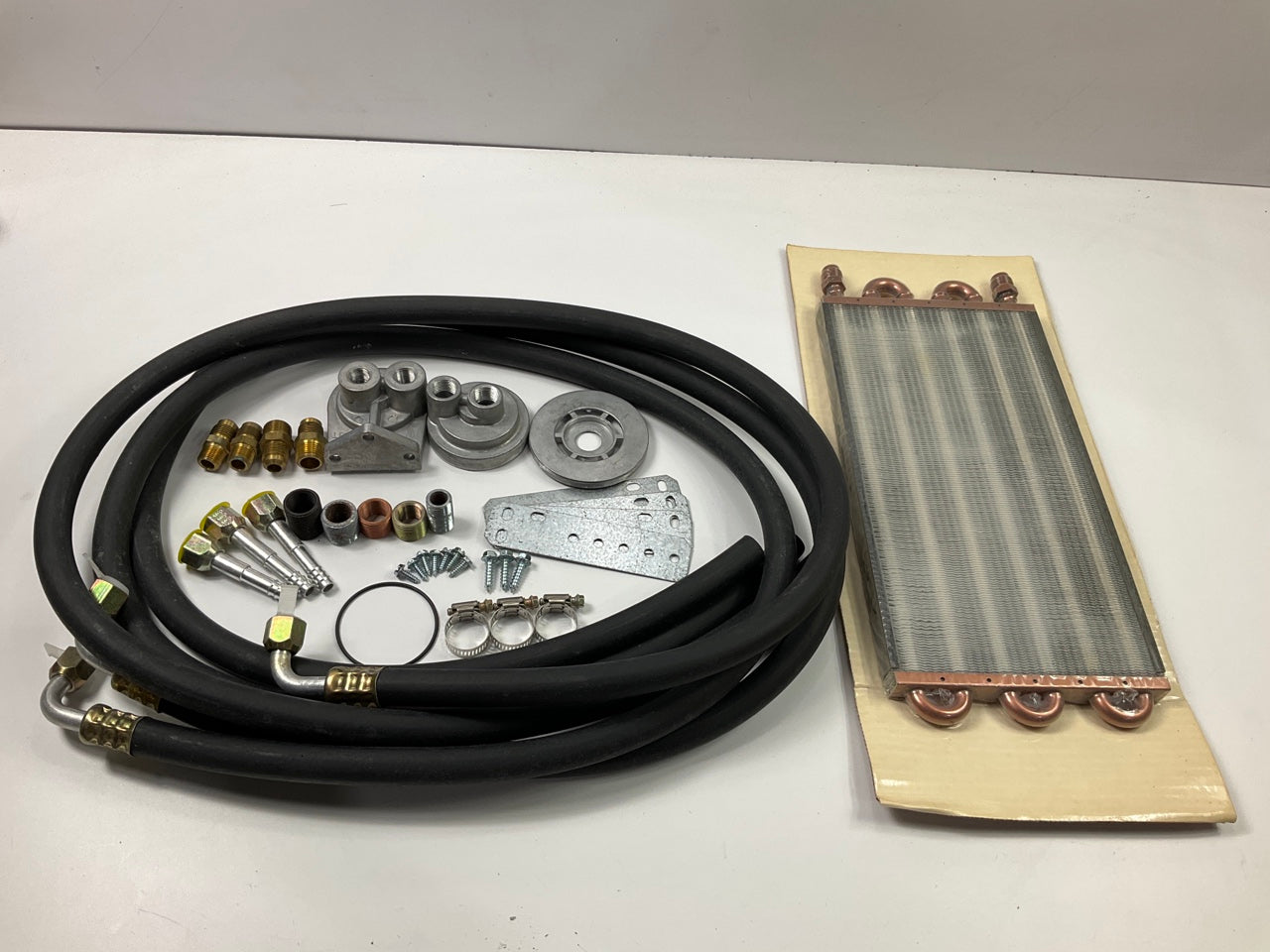 Vintage Everco 4109 Oil Cooler Kit With Hose & Fittings, 7-1/2''x17''x3/4'' Size