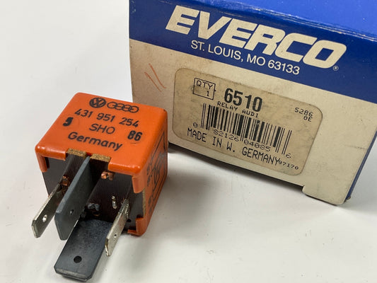 Everco 6510 Radiator Fan Relay - Genuine OEM VW # 431951254, Made In Germany