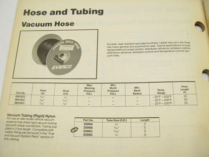 Everco 98978 Brass & Brake Line Catalog W/ Brake System Parts, Tubing, Tools