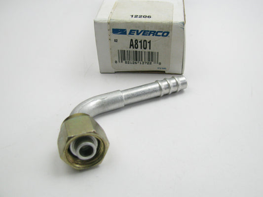 Everco A8101 Size 6 A/C Hose End Fitting - 90 Degree 3/8'' X 5/8''-18 3 Barb