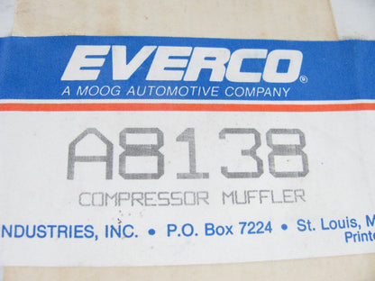 Everco A8138 A/C Compressor Muffler For 1978-1987 GM 231, 252 Radial Compressors