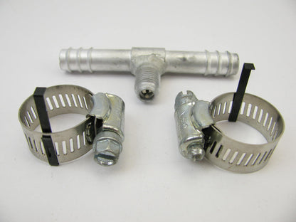 Everco A8222 Size 8 A/C Hose End Fitting - Splicer W/ #12 Service Port 3 Barb