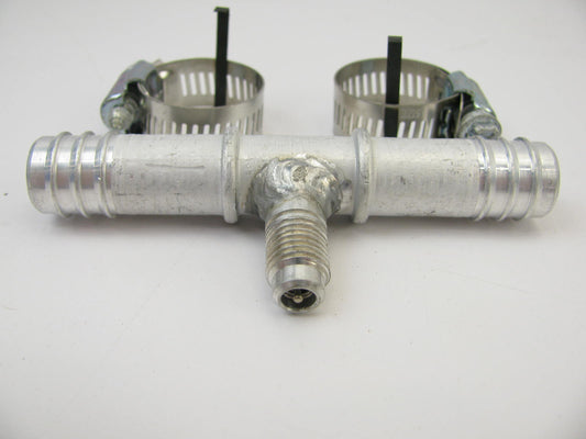 Everco A8224 Size 12 A/C Hose End Fitting - Splicer W/ Service Port 3 Barb
