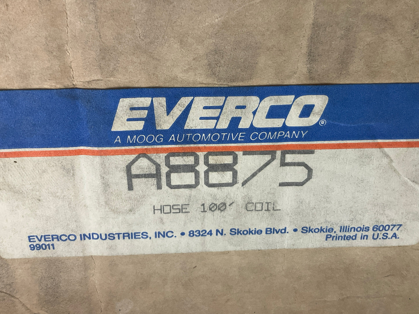 100 FEET Everco A8875 Neoprene Refrigerant Freon Hose #8, 13/32'' ID, 400 PSI Max