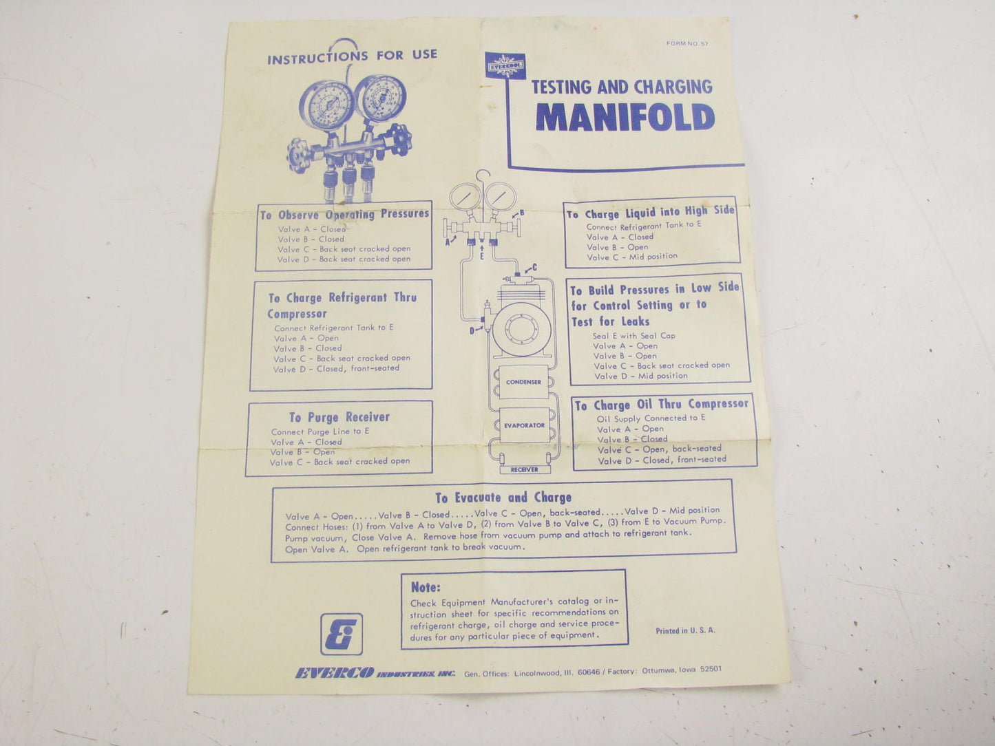 NOS Vintage A/C HVAC Manifold Gauge Set  A9550