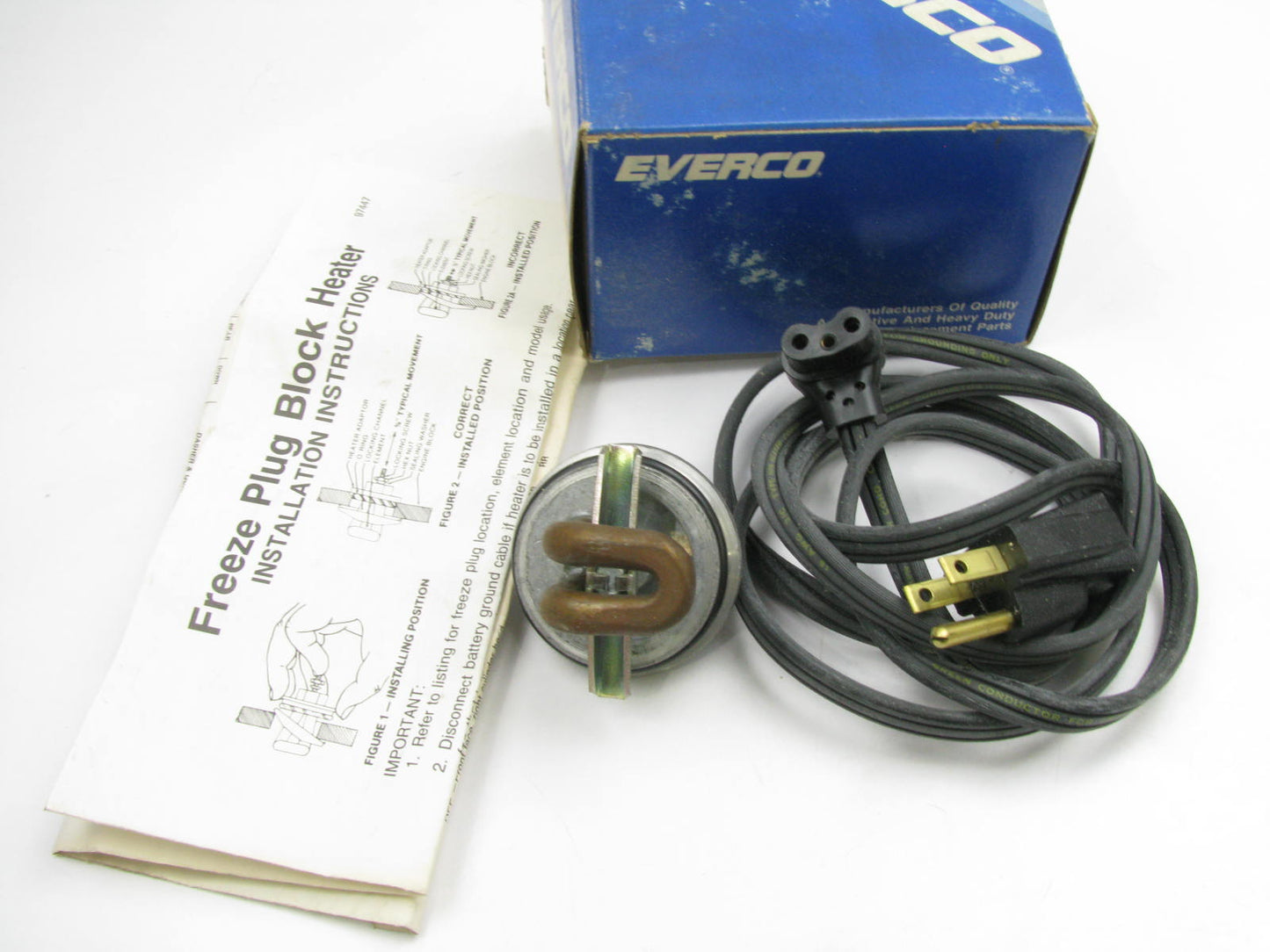 Everco D1163 Engine Block Freeze Plug Heater - 1970-1976 Pontiac 350, 400, 455