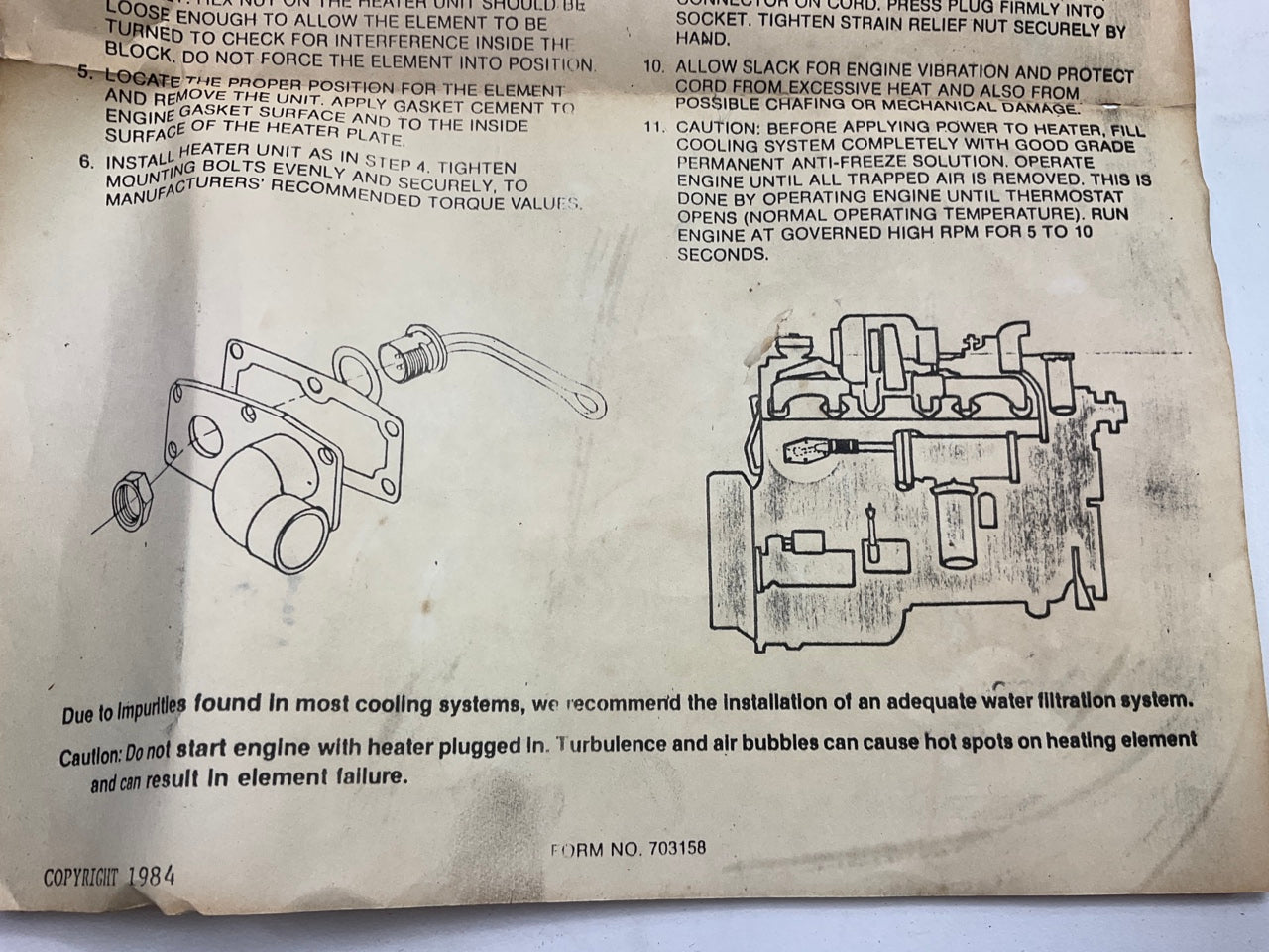 Everco D2513 Engine Block Heater, 1500 Watt For Cummins 855 Diesel
