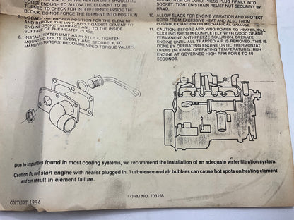 Everco D2513 Engine Block Heater, 1500 Watt For Cummins 855 Diesel