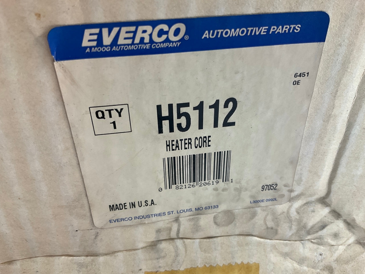 Everco H5112 Heater Core For 1988-1992 Toyota Corolla, Copper/Brass Design