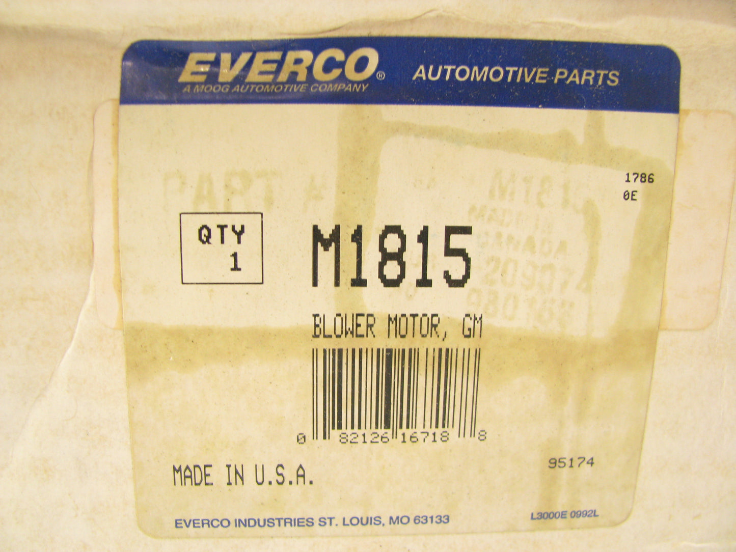 Everco M1815 HVAC Blower Motor