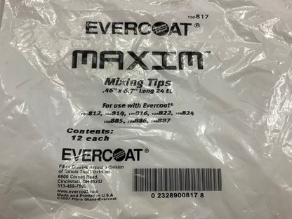 Evercoat Maxim 100817 Static Mixing Tip, .46'' X 6.7'' Long 24 Element, 12 Pack