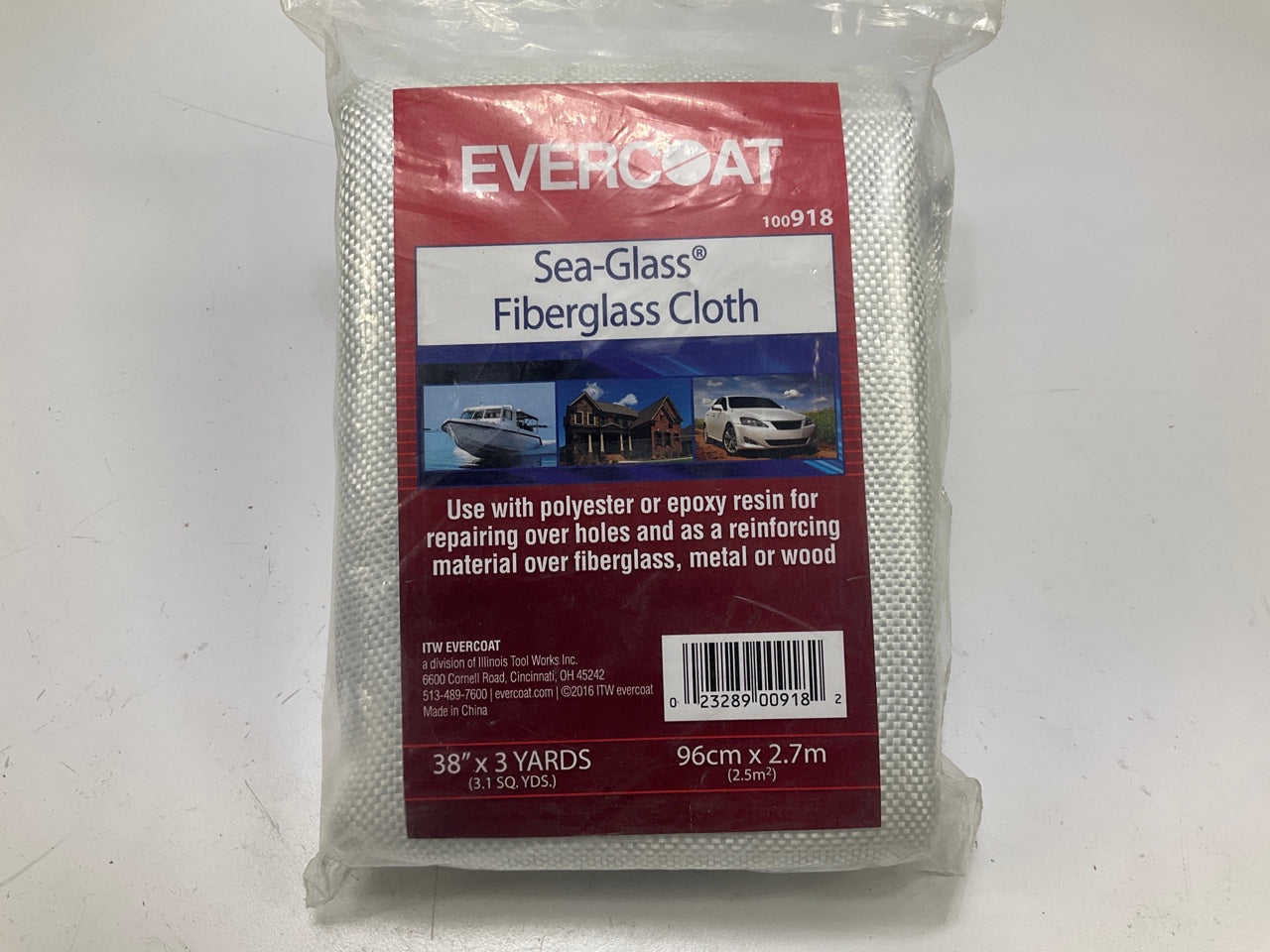 Evercoat 100918 Sea-glass Fiberglass Cloth 38'' X 3 Yds Fiber Glass Boat Repair