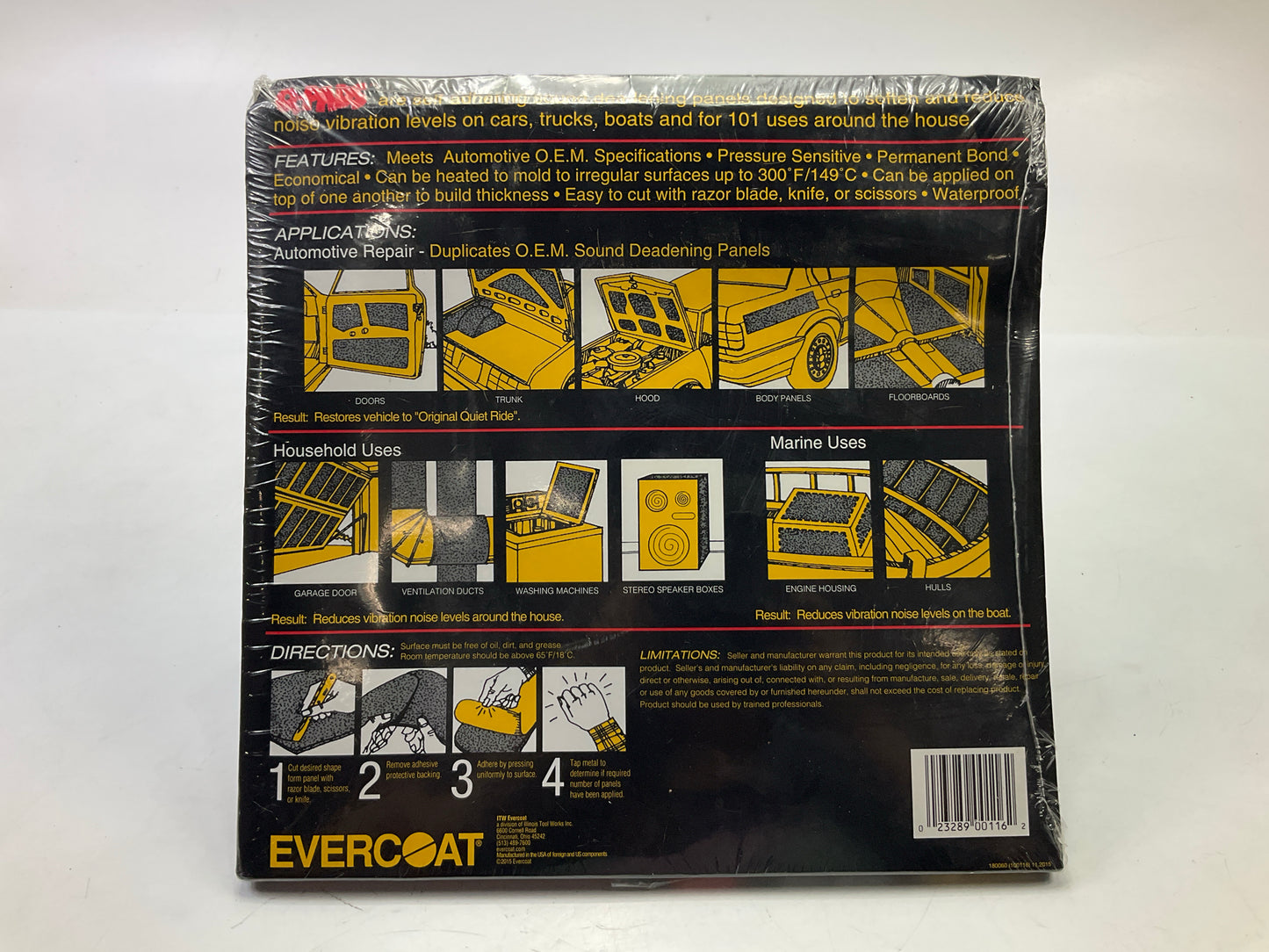 Evercoat 116 Fiberglass Q-Pads Quiet Pads Sound Deadening Pads 12''X12'' Pack Of 6