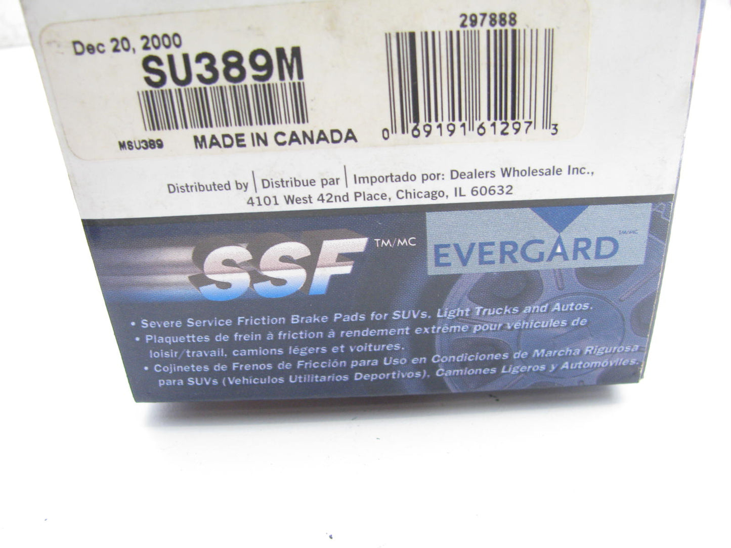 Evergard SU389M Front Brake Pads