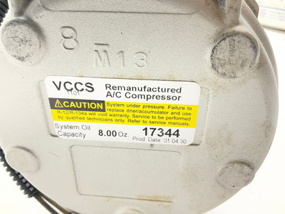 Reman. Evergard VT17344 A/C Compressor With Clutch