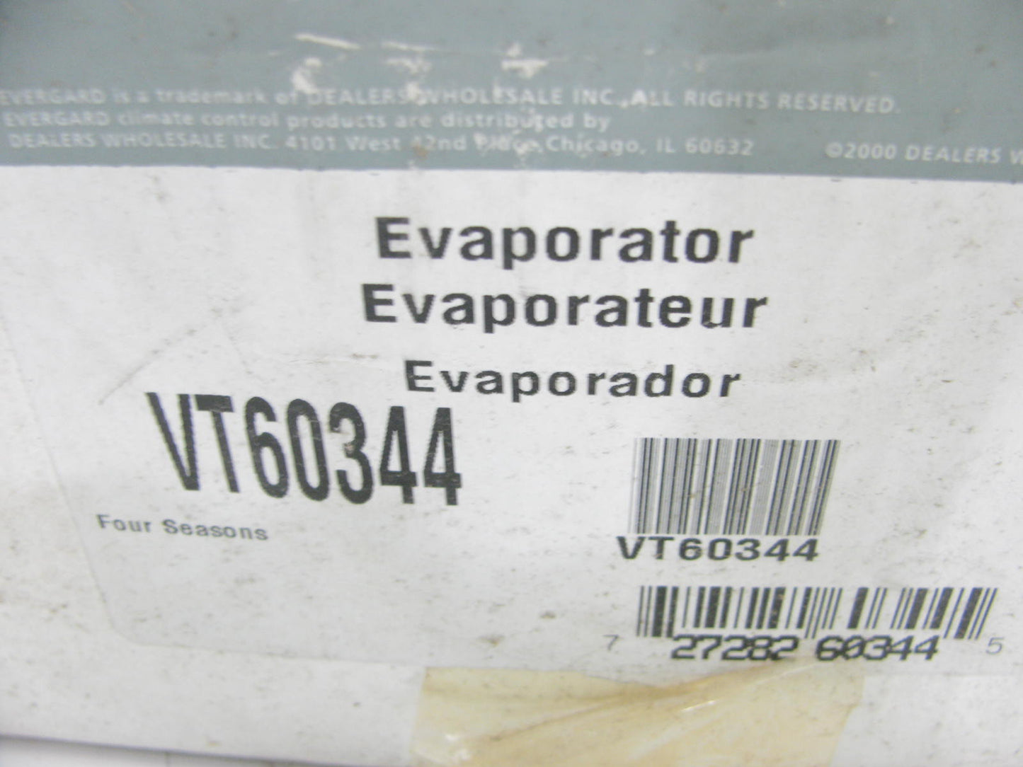 Evergard VT60344 A/C Evaporator Core For 1991-93 Jeep Cherokee 1991-92 Comanche