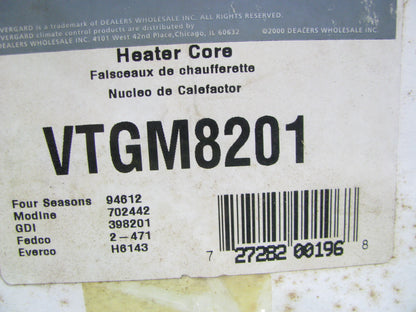 Evergard VTGM8201 HVAC Heater Core, Brass - 82-84 Firenza, Cavalier