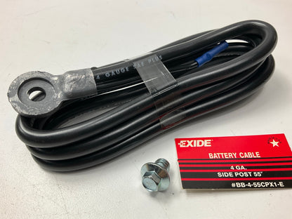 Exide BB-4-55CPX1-E Universal Side Post Battery Cable, 4 Gauge, Black, 55'' Long