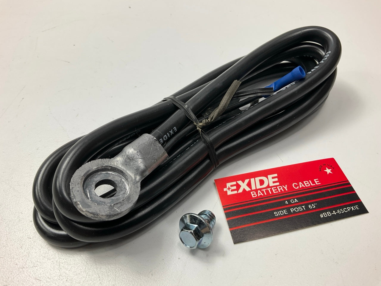 Exide BB-4-65CPXIE Universal Side Post Battery Cable, 4 Gauge, Black, 65'' Long