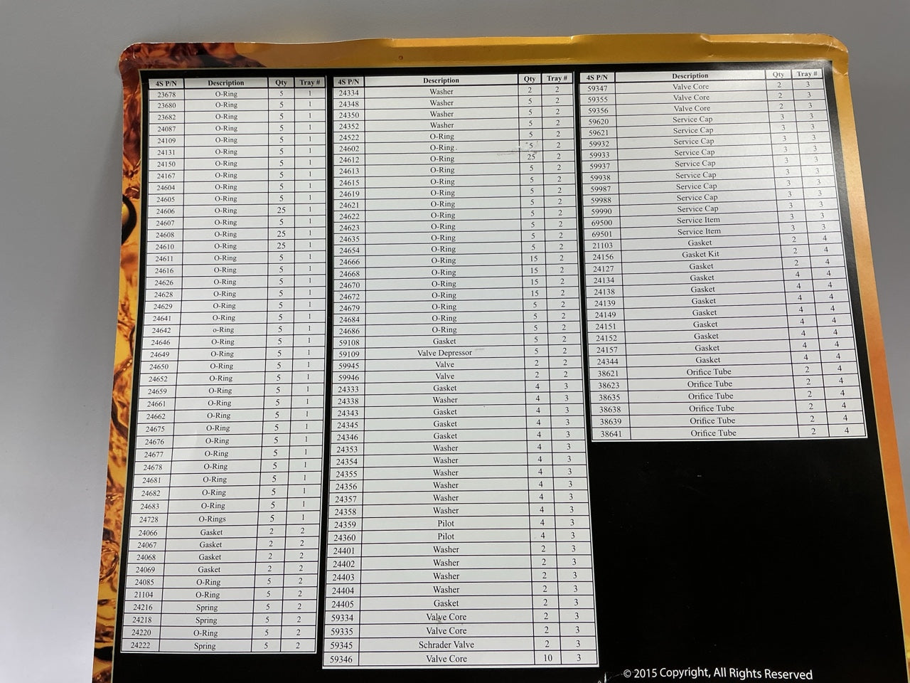 DAMAGED CASE Factory Air 24813 A/C Service Parts O-rings Seals Organizer. 626 PC