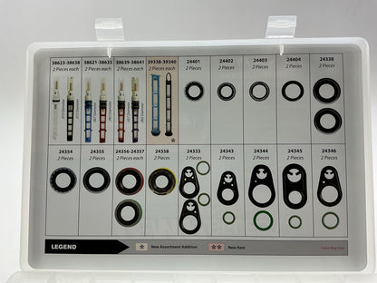 DAMAGED BOX - Factory Air 24818 Black A/C O-Ring Tech Tray Assortment Kit
