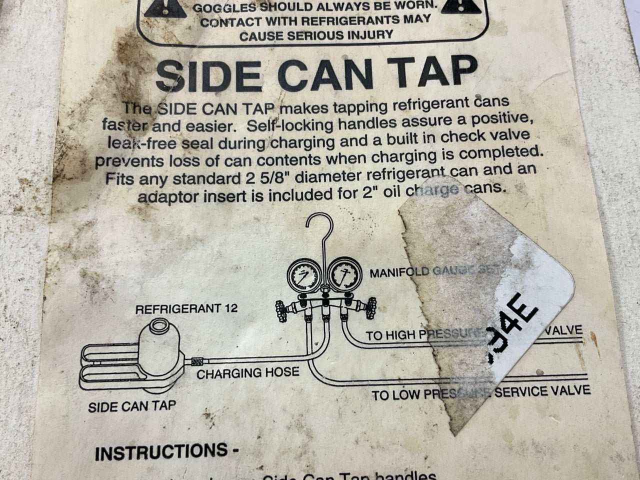 Factory Air 59107 Refrigerant Charging A/C Side Can Tap Tool 2-5/8'' 1/4 Fitting