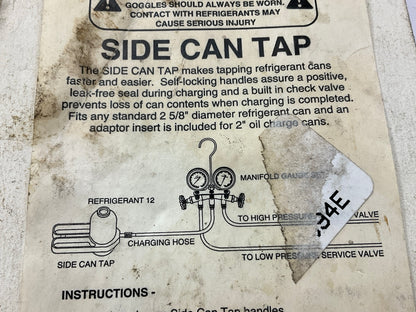 Factory Air 59107 Refrigerant Charging A/C Side Can Tap Tool 2-5/8'' 1/4 Fitting