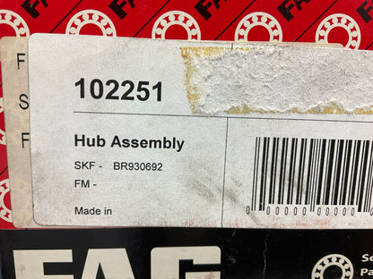 FAG 102251 Rear Wheel Bearing & Hub Assembly For 2002-06 Elantra, 05-09 Spectra