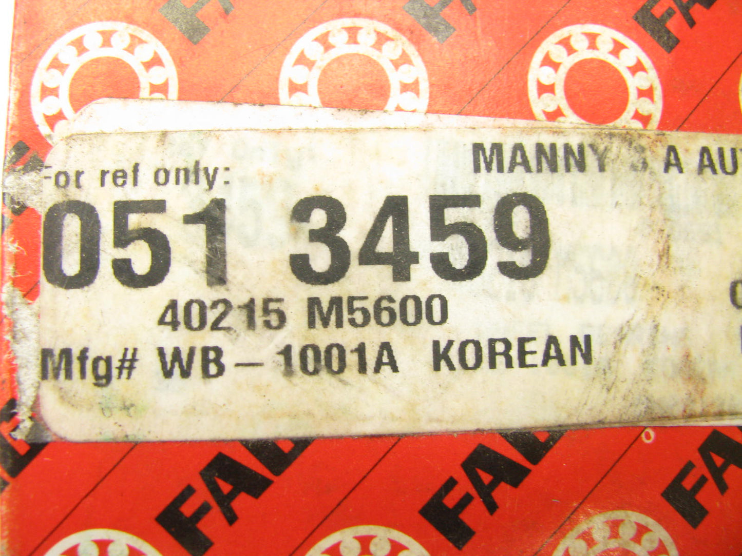 New Genuine FAG Differential Carrier Bearing WB-1001A