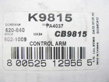 Falcon K9815 Front Right Upper Control Arm & Ball Joint - 1990-1993 Honda Accord