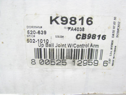 Falcon K9816 Front Left Upper Control Arm & Ball Joint For 1990-1993 Accord