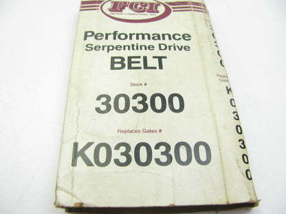 FCI 30300 Serpentine Belt - 0.42'' X 30.00'' - 3 Ribs
