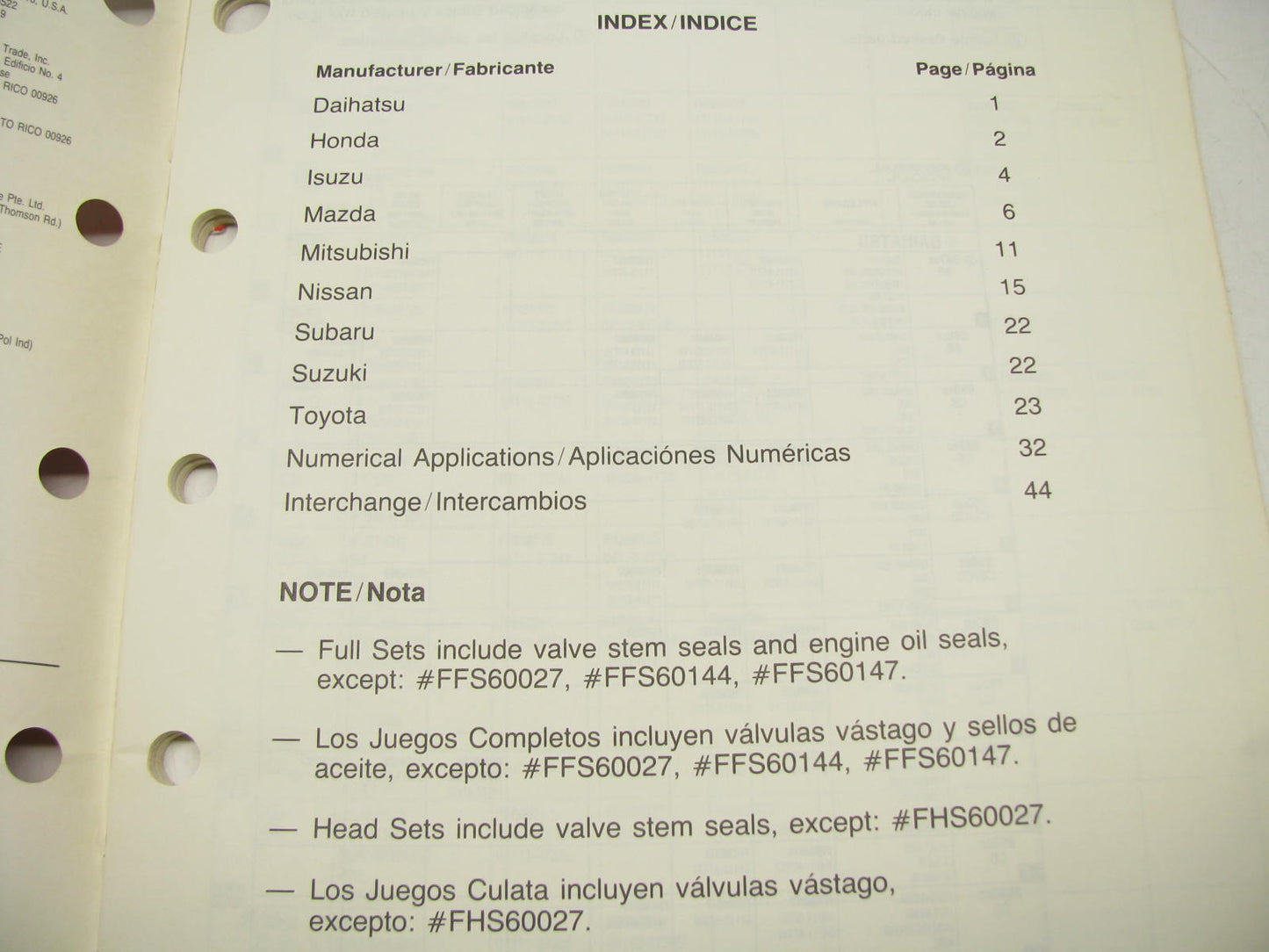 Federal Mogul 1010J Gasket Catalog For Japanese Vehicles - 1990, Weatherly #300