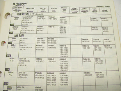 Federal Mogul 1010J Gasket Catalog For Japanese Vehicles - 1990, Weatherly #300