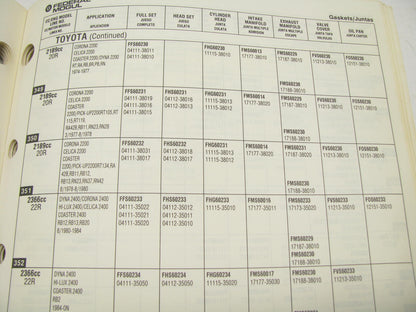 Federal Mogul 1010J Gasket Catalog For Japanese Vehicles - 1990, Weatherly #300