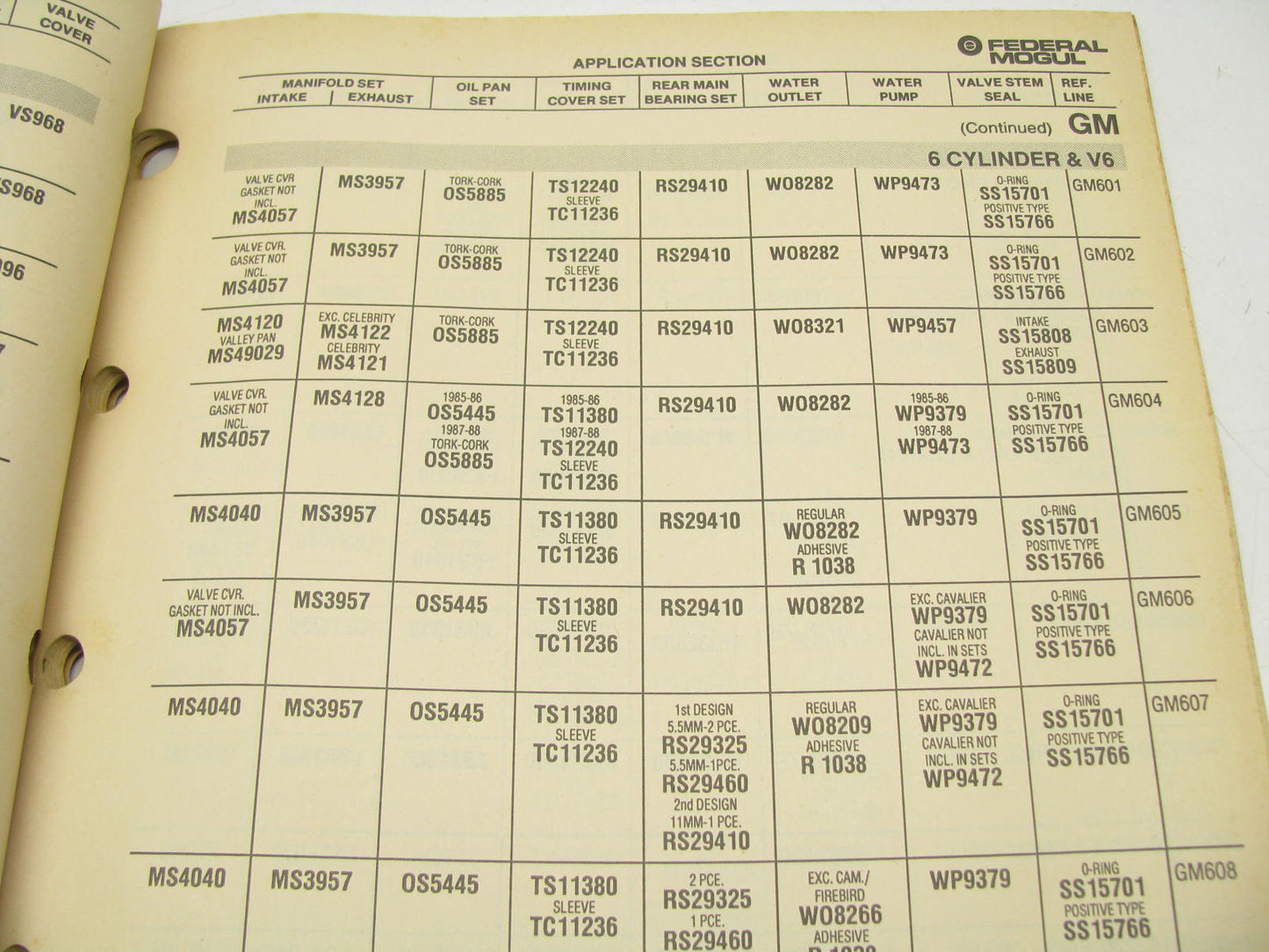 Federal Mogul 1010US Gasket Catalog For USA Vehicles Weatherly #300 1993