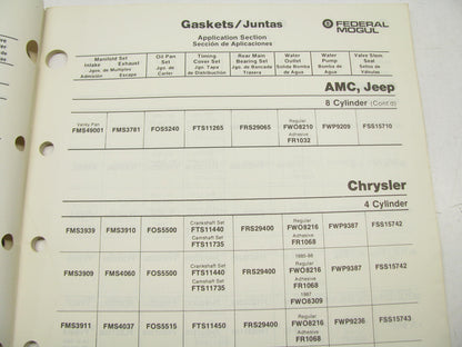 Federal Mogul 1010WT World Trade Gasket Catalog, Interchange Weatherly #300 1989