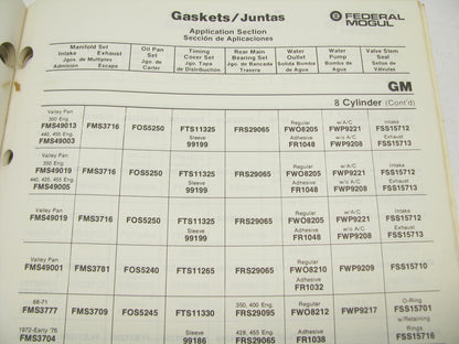 Federal Mogul 1010WT World Trade Gasket Catalog, Interchange Weatherly #300 1989