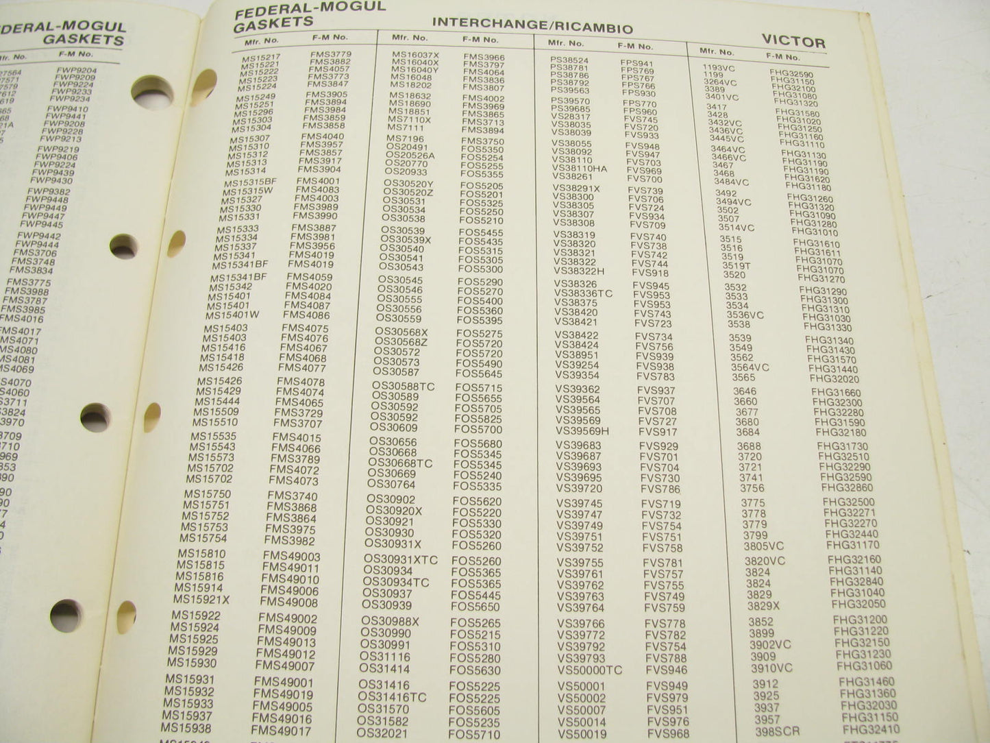 Federal Mogul 1010WT World Trade Gasket Catalog, Interchange Weatherly #300 1989