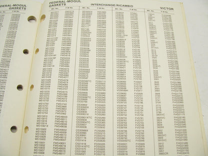 Federal Mogul 1010WT World Trade Gasket Catalog, Interchange Weatherly #300 1989