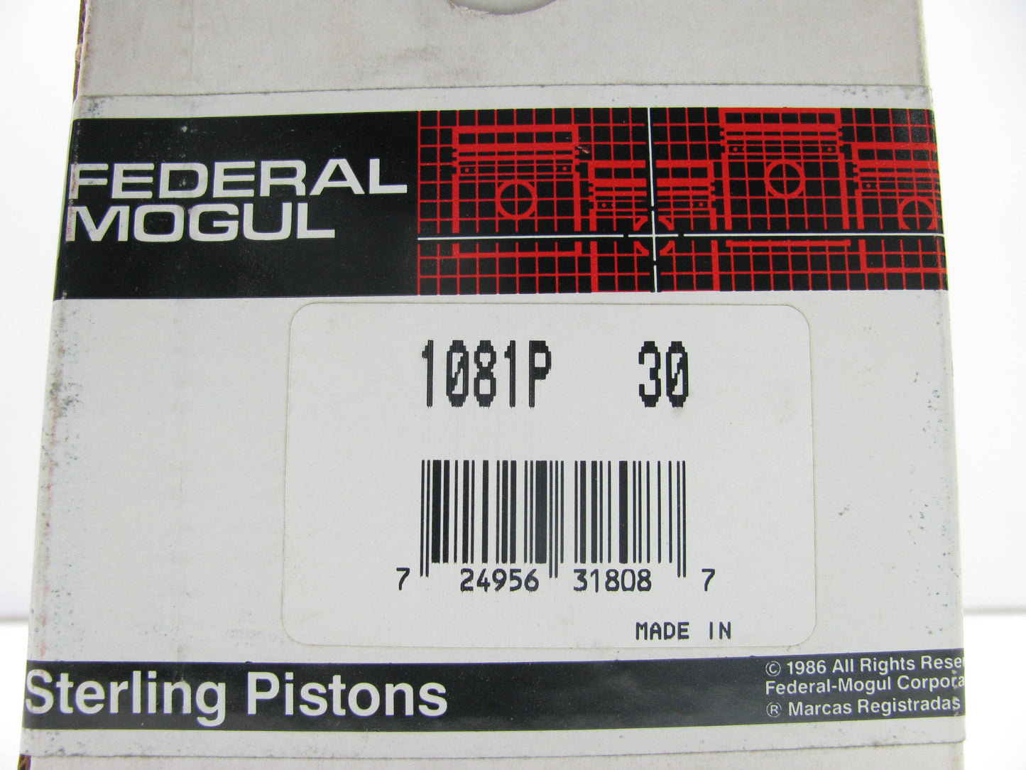 Federal Mogul 1081P30 Engine Piston .030'' 1972-1987 Ford 300 4.9L-L6