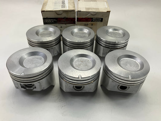 SET OF (6) Federal Mogul 1084P-030 Engine Pistons 0.030'' Size 77-86 Ford 300 I6