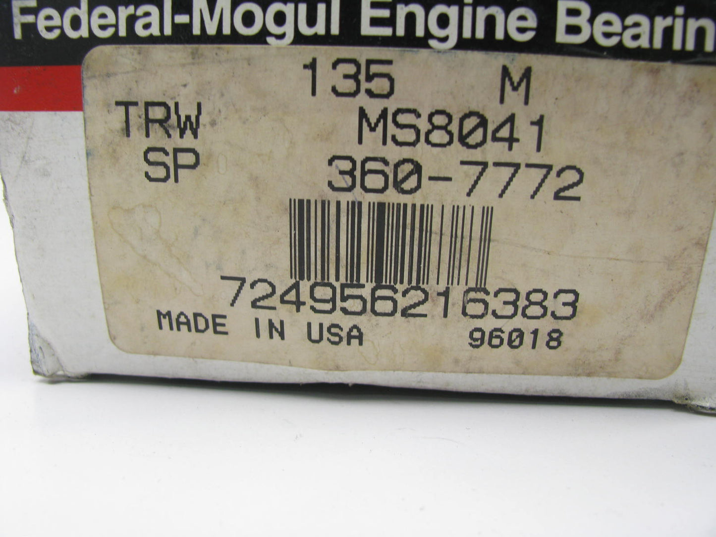 Federal Mogul 135M FULL GROOVE Engine Main Bearings STANDARD - Ford 351C